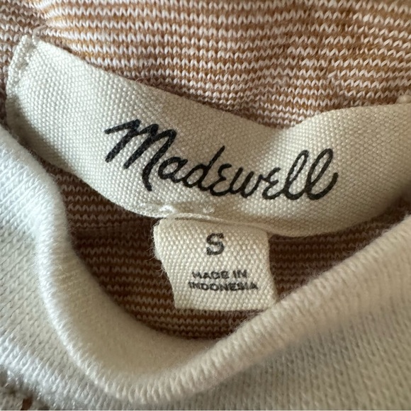 Madewell Small Quilted Swing Sweatshirt Antique Cream Patterned Cozy - Picture 3 of 9